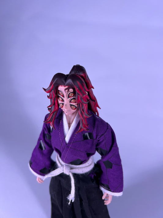 Tête sculptée de Kokushibo (peinte)